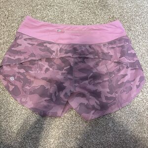 Pink Lululemon Speed up Shorts 4 inch inseam